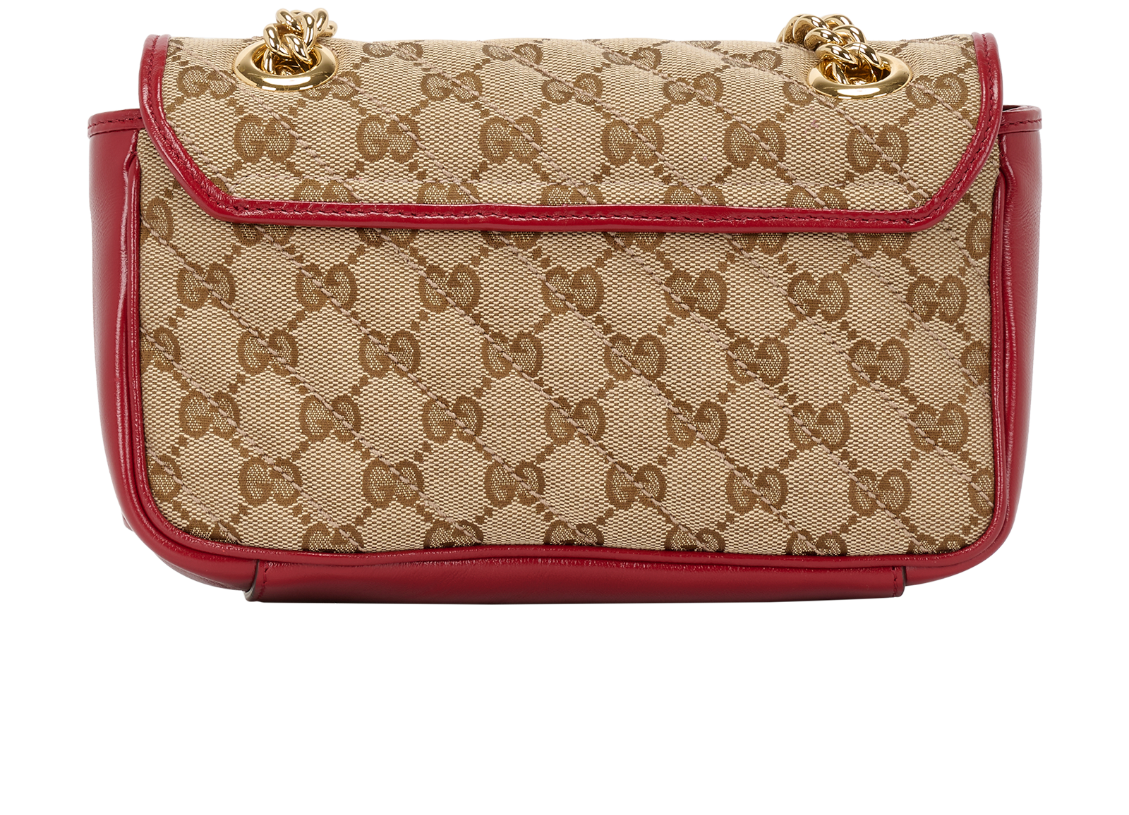 Small GG Marmont, &pound;750, Handbags, Beige/Red, Canvas/Leather, Back view